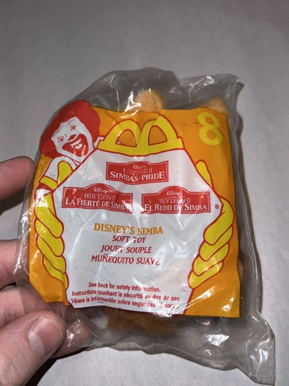 Disney's "Simba" soft toy unopened McDonalds Happy Meal toy 1998